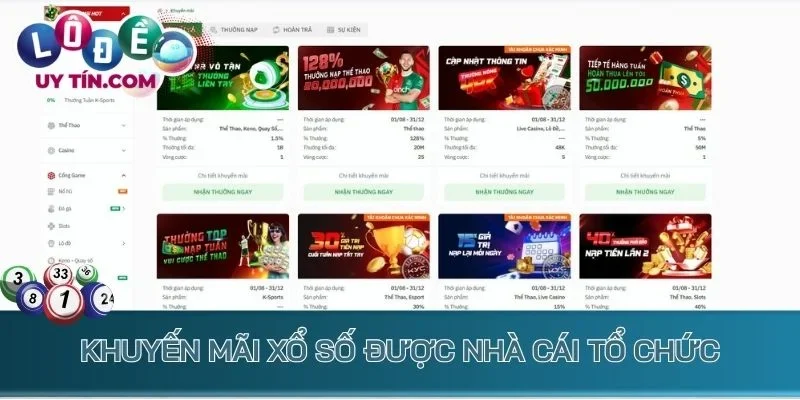 Khuyến mãi xổ số được nhà cái tổ chức